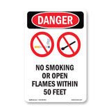 No Smoking Or Open Flames Within 50 Feet