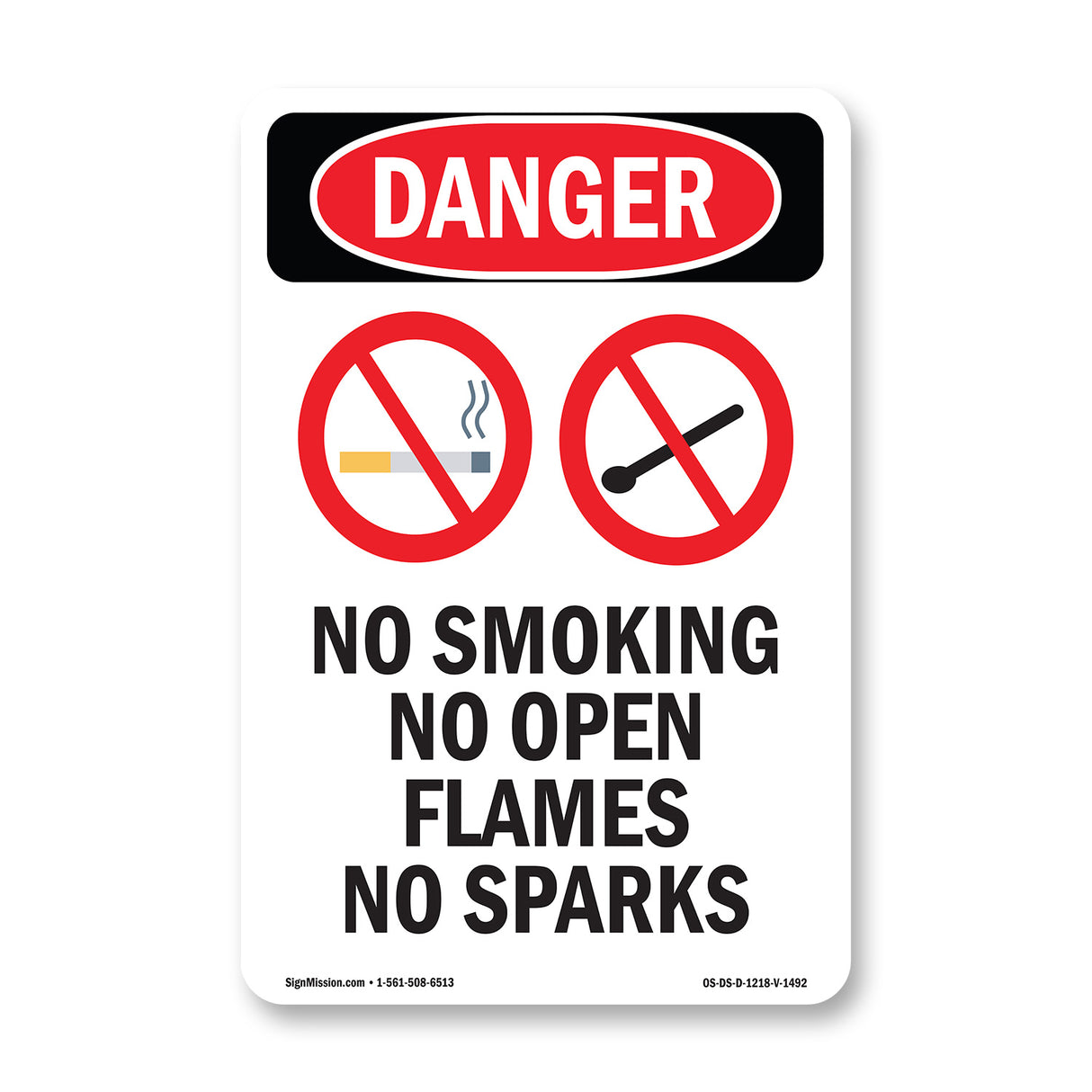 No Smoking No Open Flames No Sparks