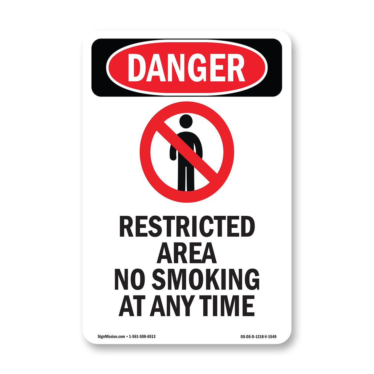 Restricted Area No Smoking At Any Time