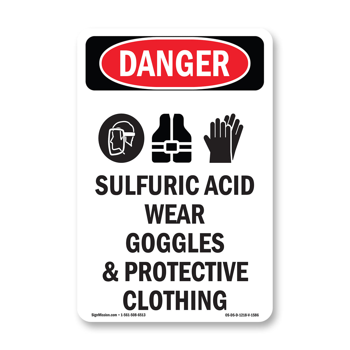 Sulfuric Acid Wear Goggles