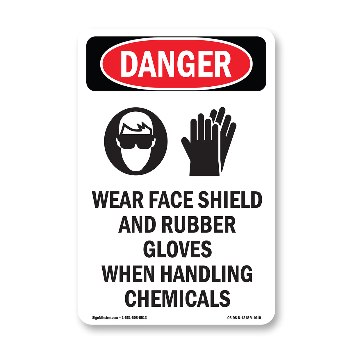 Wear Face Shield And Rubber Gloves Chemicals