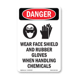 Wear Face Shield And Rubber Gloves Chemicals