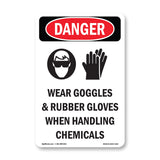 Wear Goggles And Rubber Gloves Chemicals