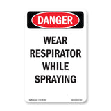 Portrait Wear Respirator While Spraying