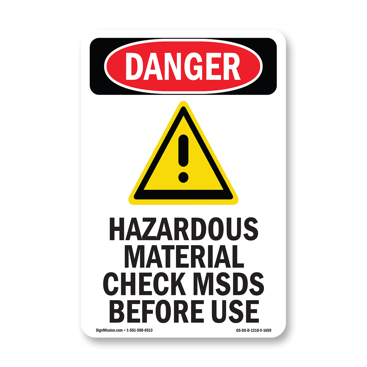 Hazardous Material Check MSDS Before Use