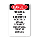 Portrait Renovation Work Do Not Enter Work Area