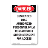 Suspended Load Authorized Personnel Only