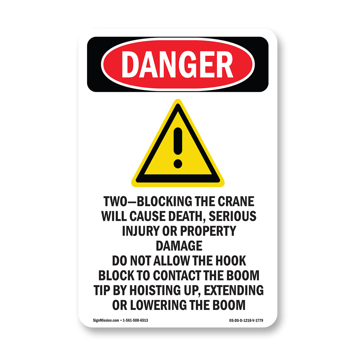 Two-Blocking The Crane Will Cause Death