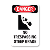 No Trespassing Steep Grade