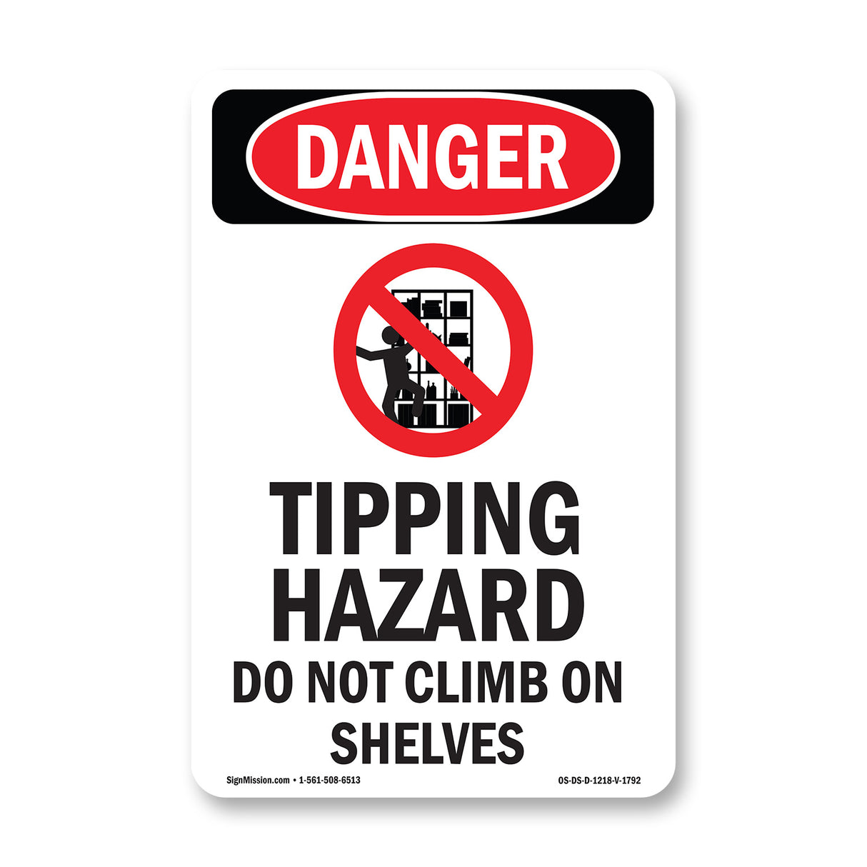 Tipping Hazard Do Not Climb On Shelves
