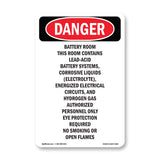 Portrait Battery Room Contains Lead-Acid