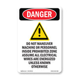 Prohibited Zone Electrical Wires Energized