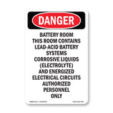 Battery Room Contains Lead-Acid
