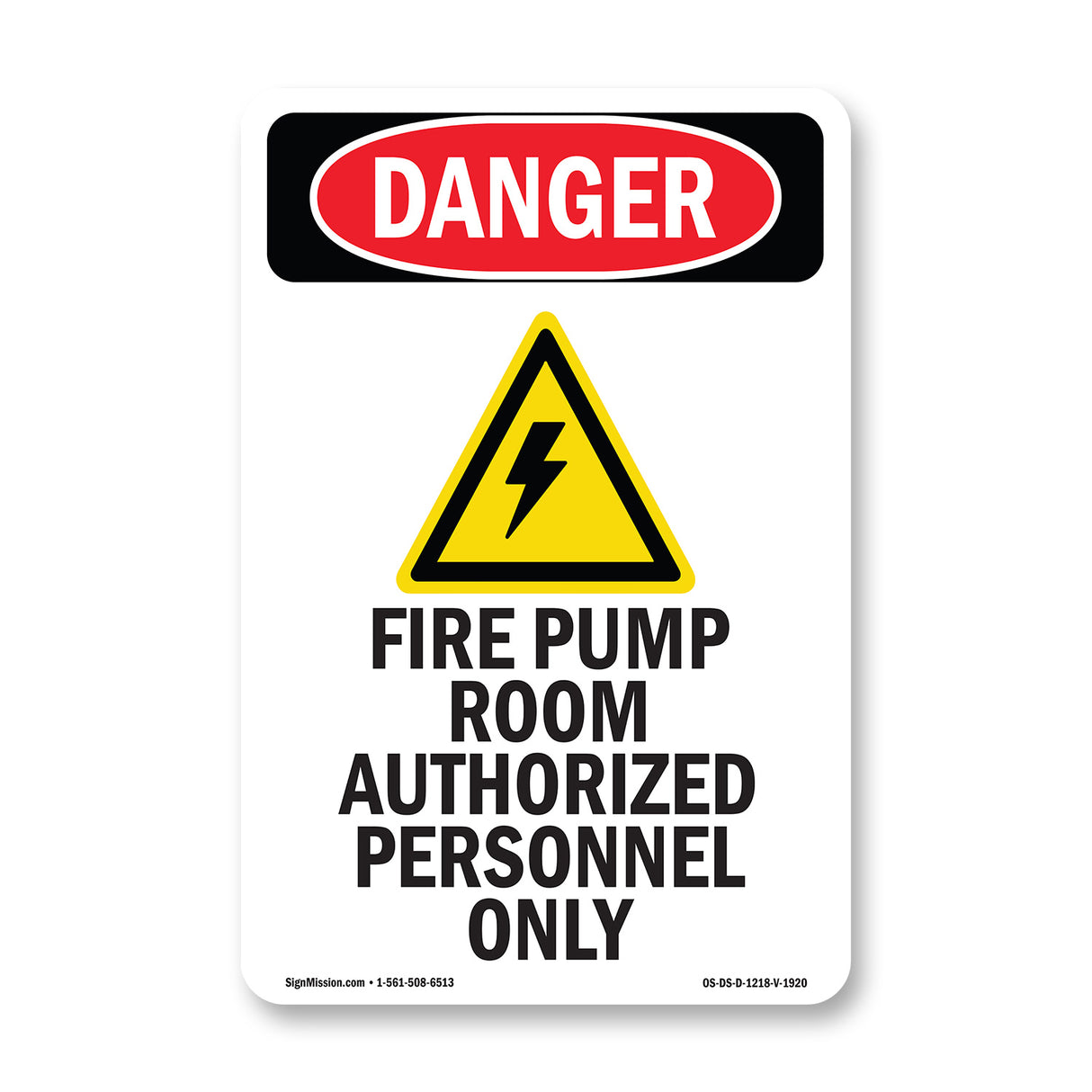 Fire Pump Room Authorized