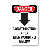 Construction Area Men Working Below