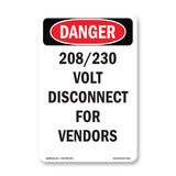 208 230 Volt Disconnect For Vendors