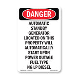 Automatic Standby Generator Located On This