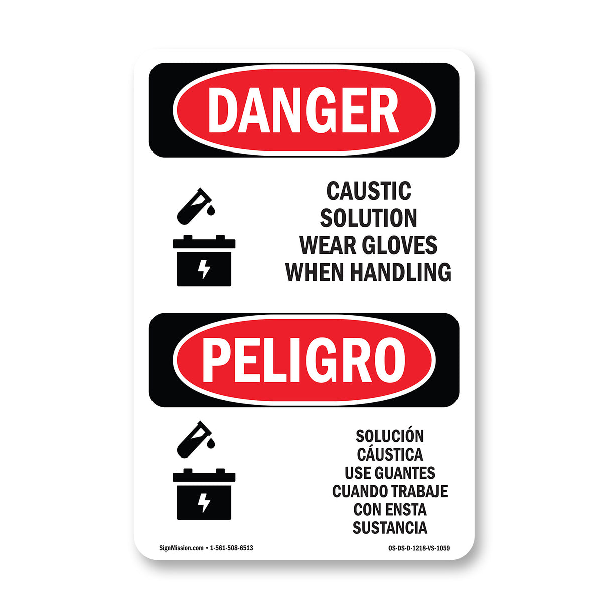 Caustic Solution Wear Gloves When Handling