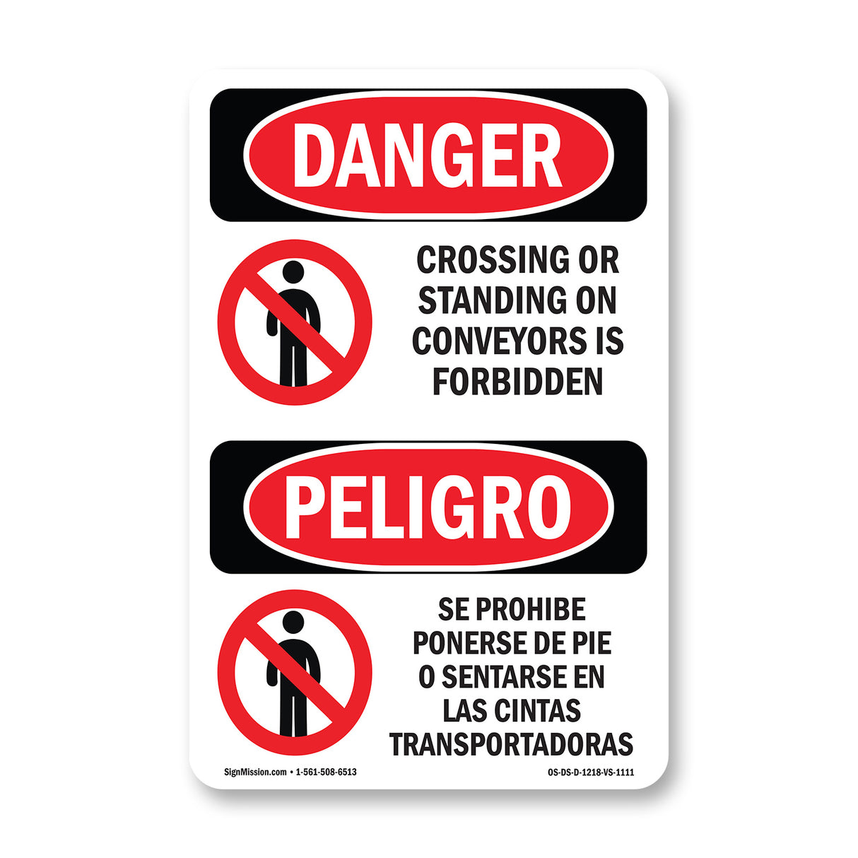 No Crossing Or Standing On Conveyors