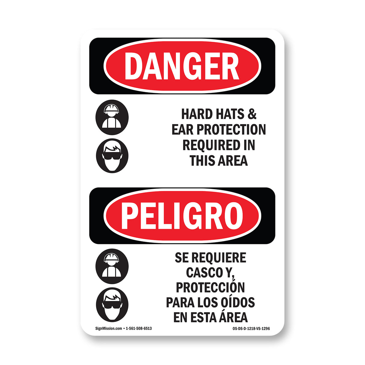 Hard Hats Ear Protection Required In Area