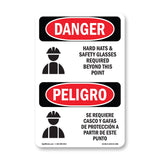 Hard Hats Safety Glasses Required Beyond