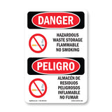 Hazardous Waste Storage Flammable No Smoking