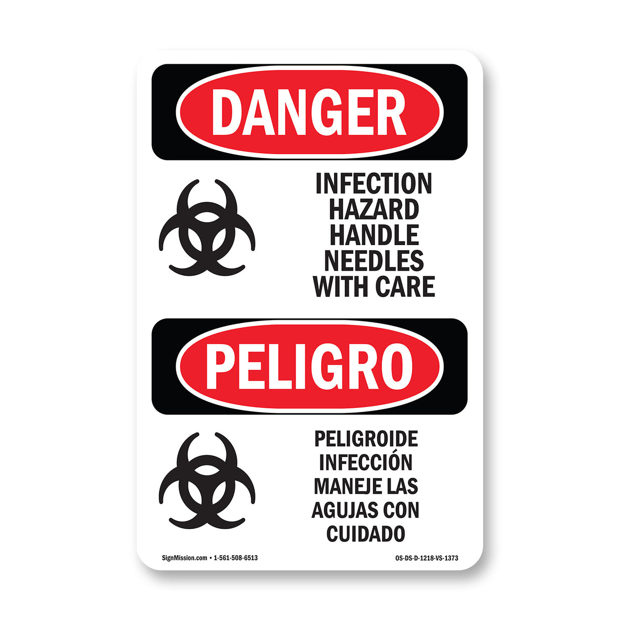 Infection Hazard Handle Needles With Care