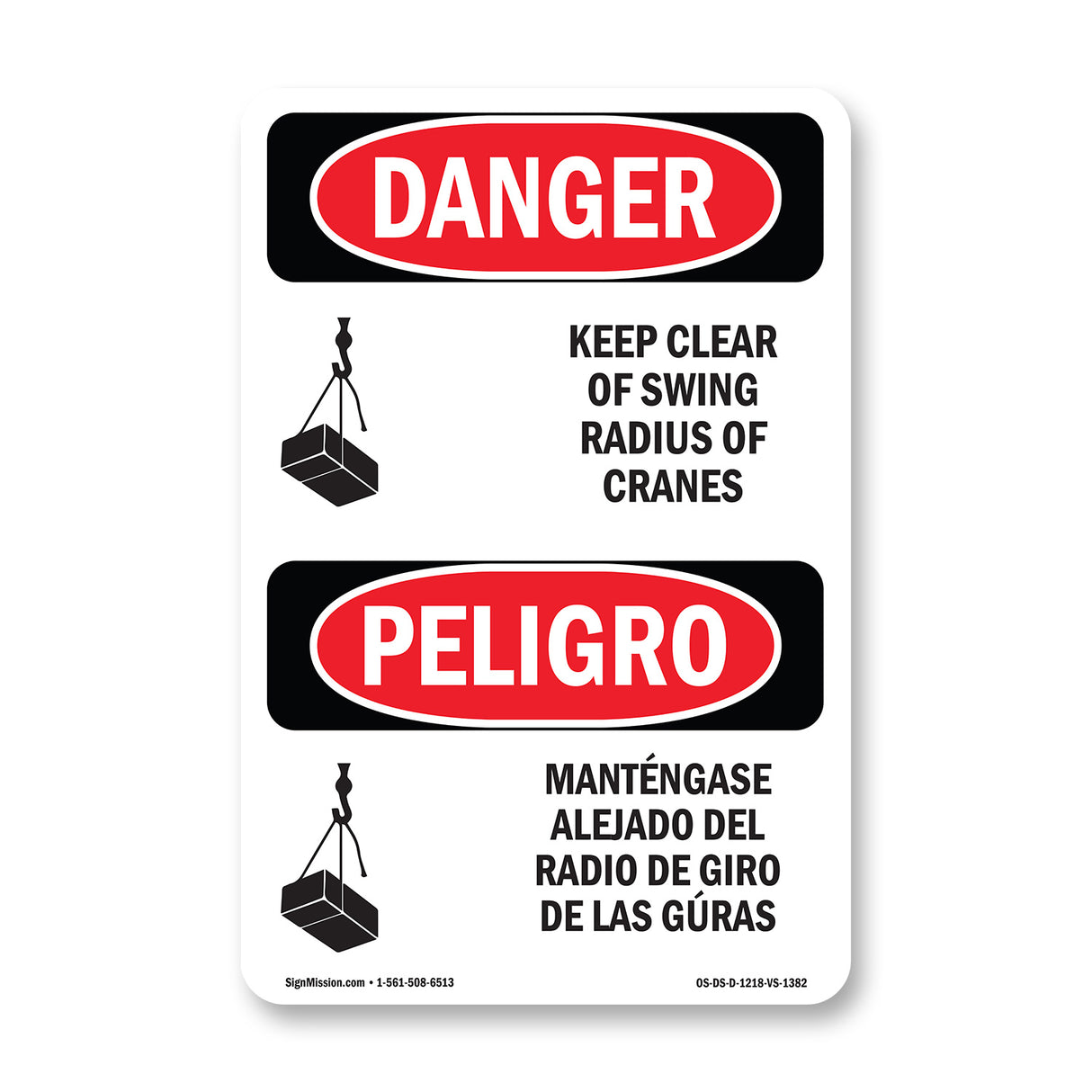 Keep Clear Of Swing Radius Of Cranes