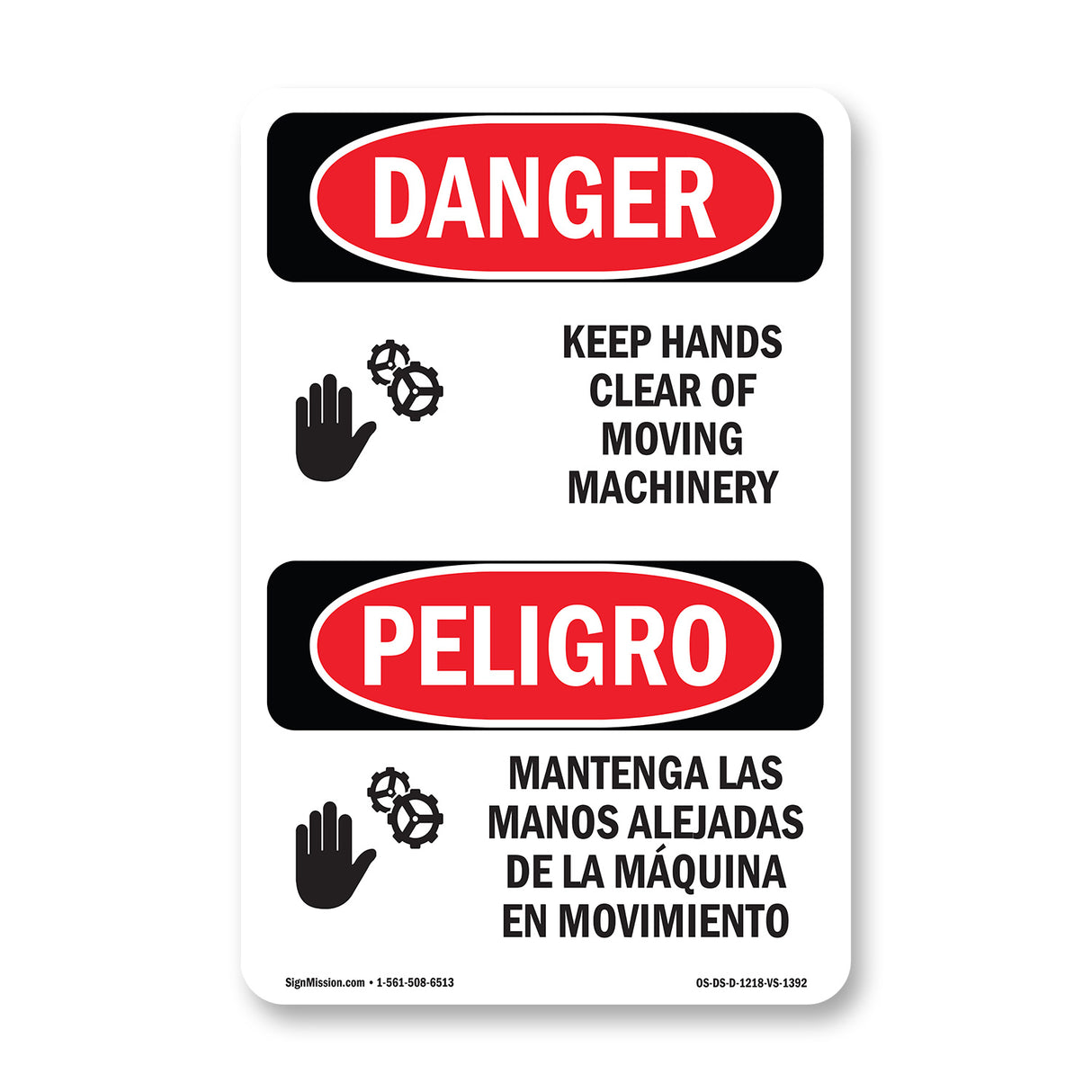 Keep Hands Clear Of Moving Machinery