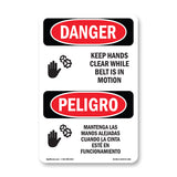 Keep Hands Clear While Belt Is In Motion