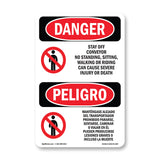 Stay Off Conveyor No Standing Spanish