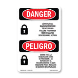 Lockout All Machinery Prior To Servicing