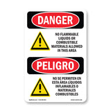 No Flammable Liquids Combustible Materials