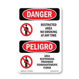 Restricted Area No Smoking At Any Time