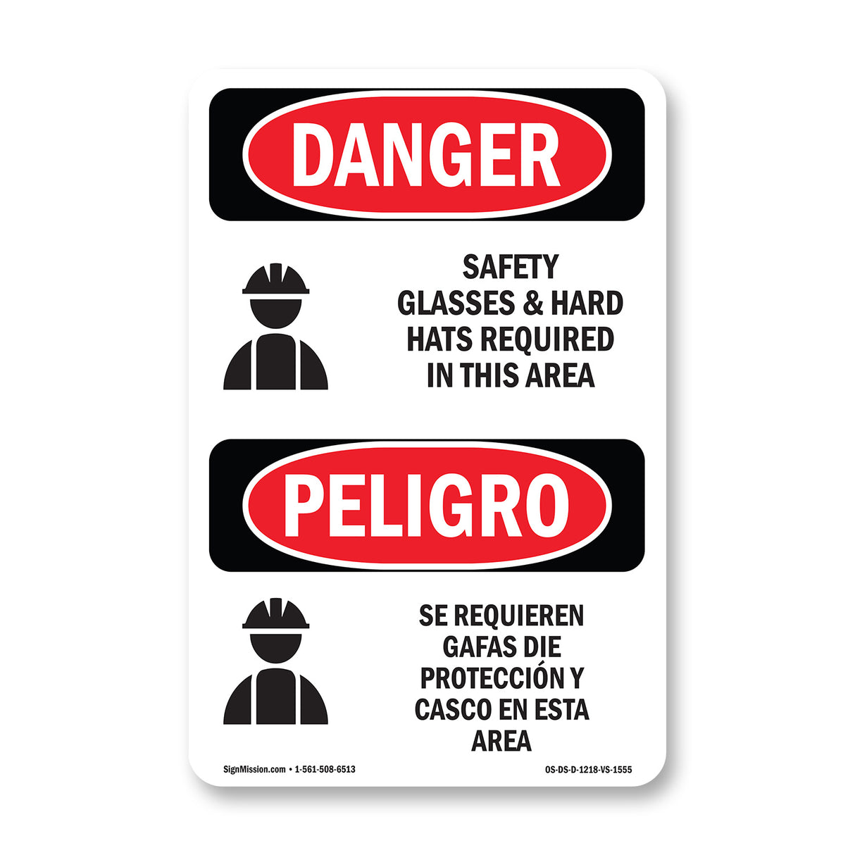 Safety Glasses And Hard Hats Required Symbol