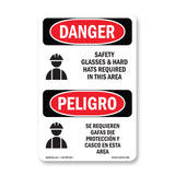 Safety Glasses And Hard Hats Required Symbol