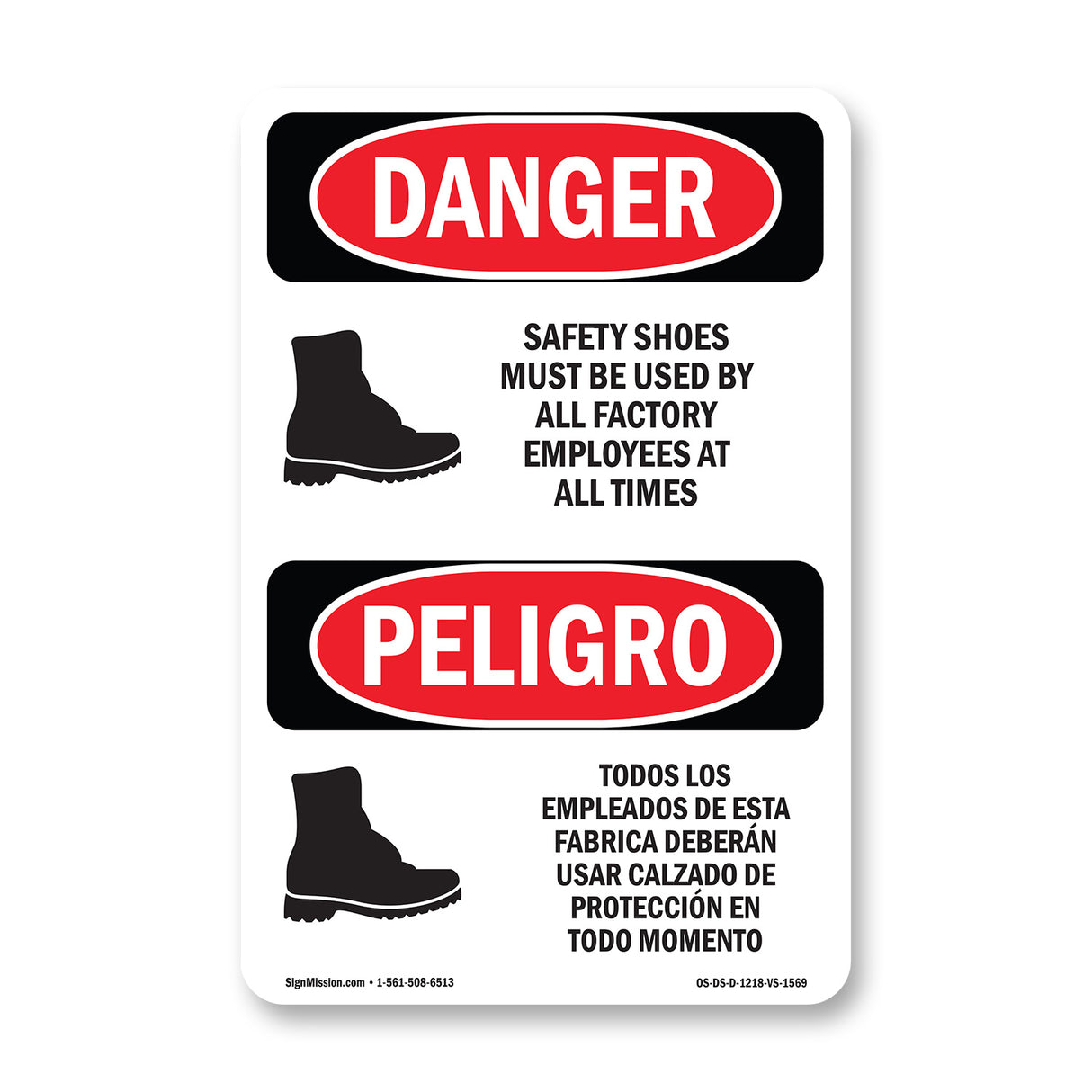 Safety Shoes Must Be Used By All Employees