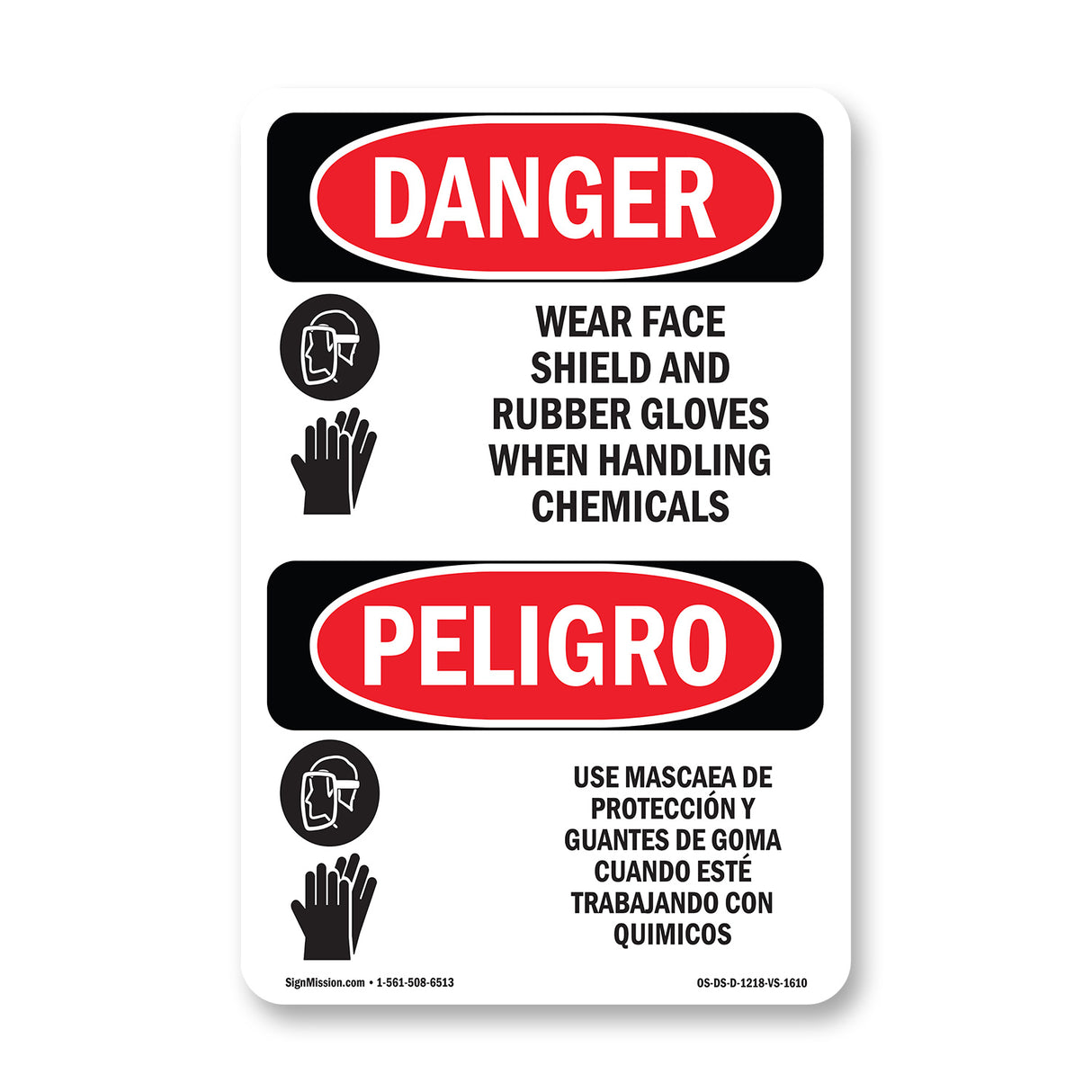 Wear Face Shield And Rubber Gloves Chemicals