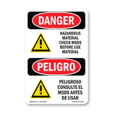 Hazardous Material Check MSDS Before Use
