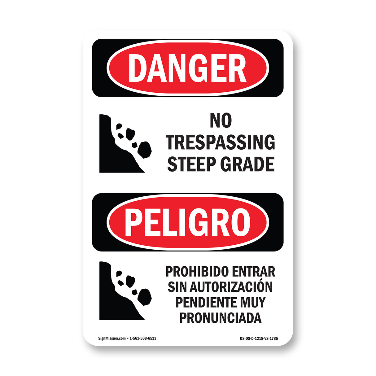 No Trespassing Steep Grade