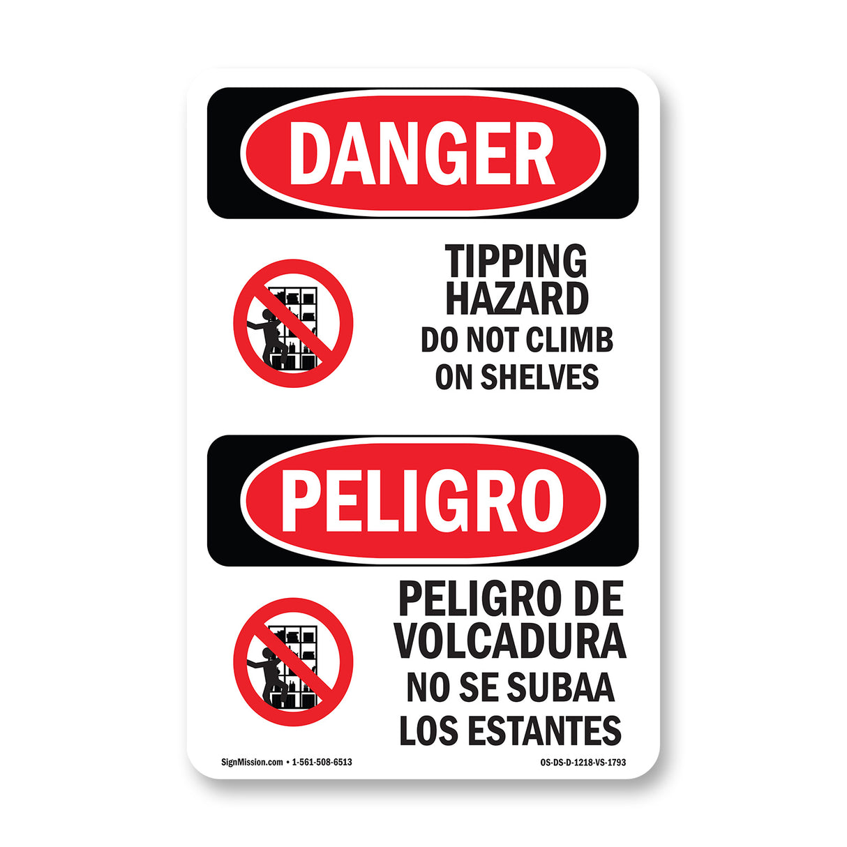 Tipping Hazard Do Not Climb On Shelves