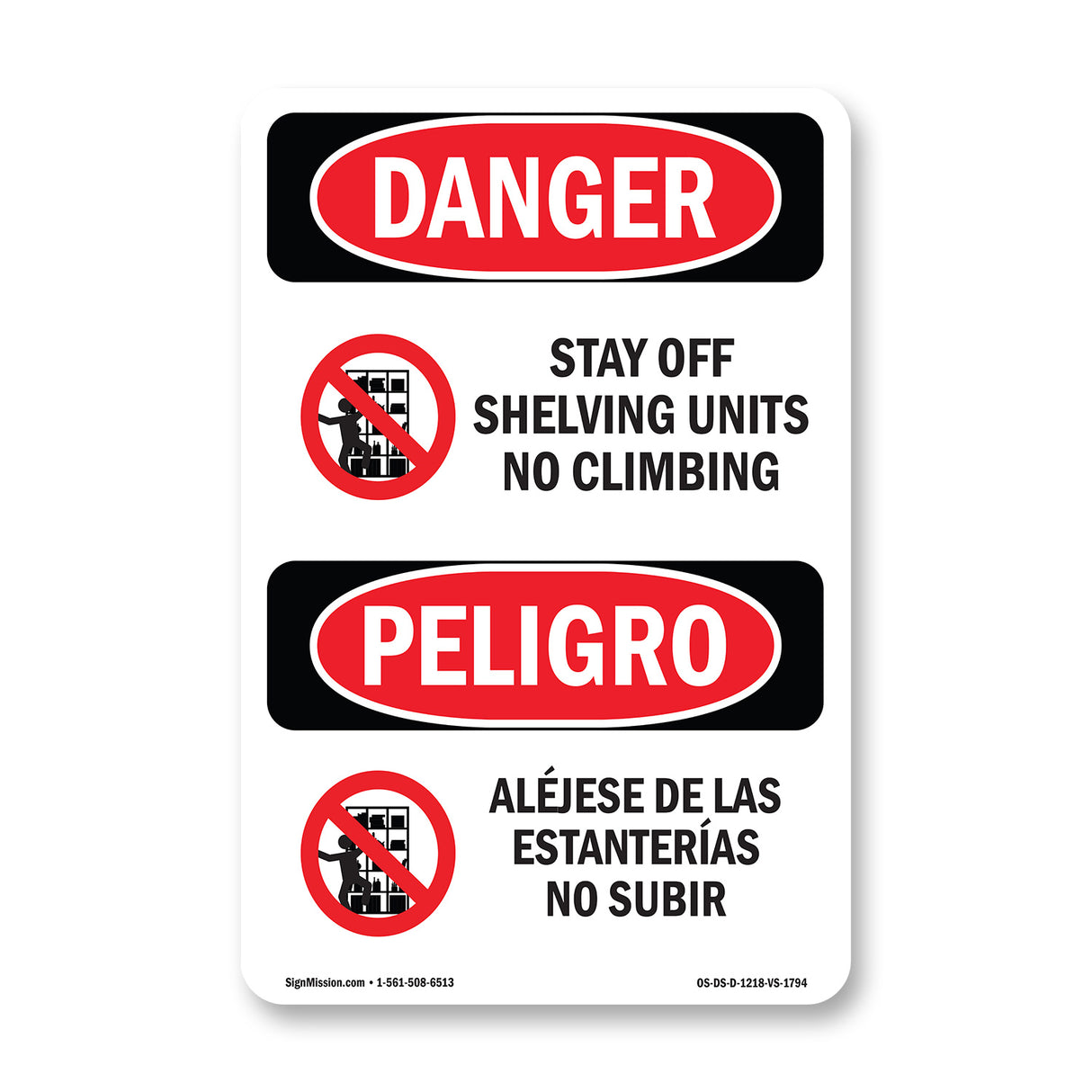 Stay Off Shelving Units No Climbing