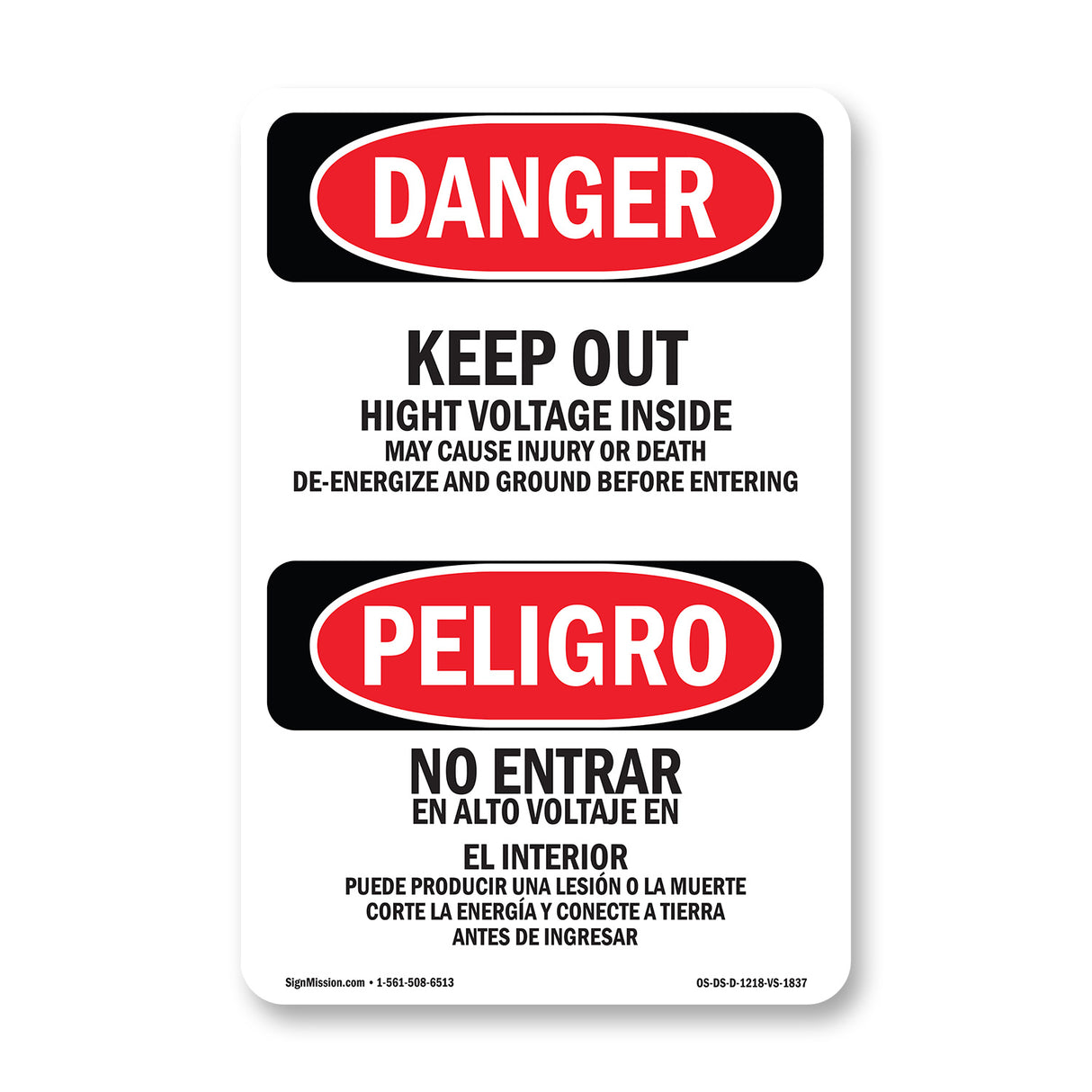 Keep Out High Voltage Injury Death Ground