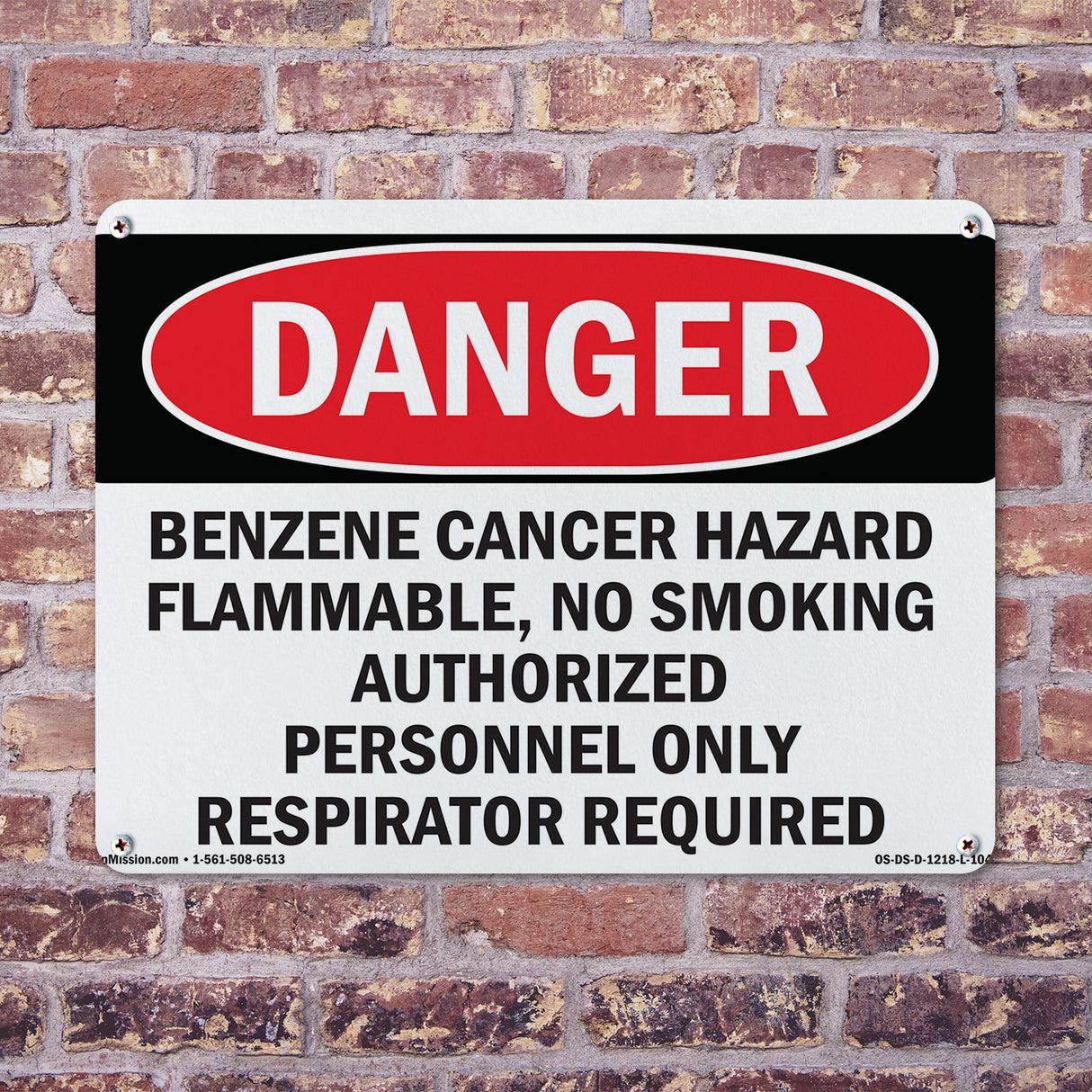 Portrait Benzene Cancer Hazard Respirator Require