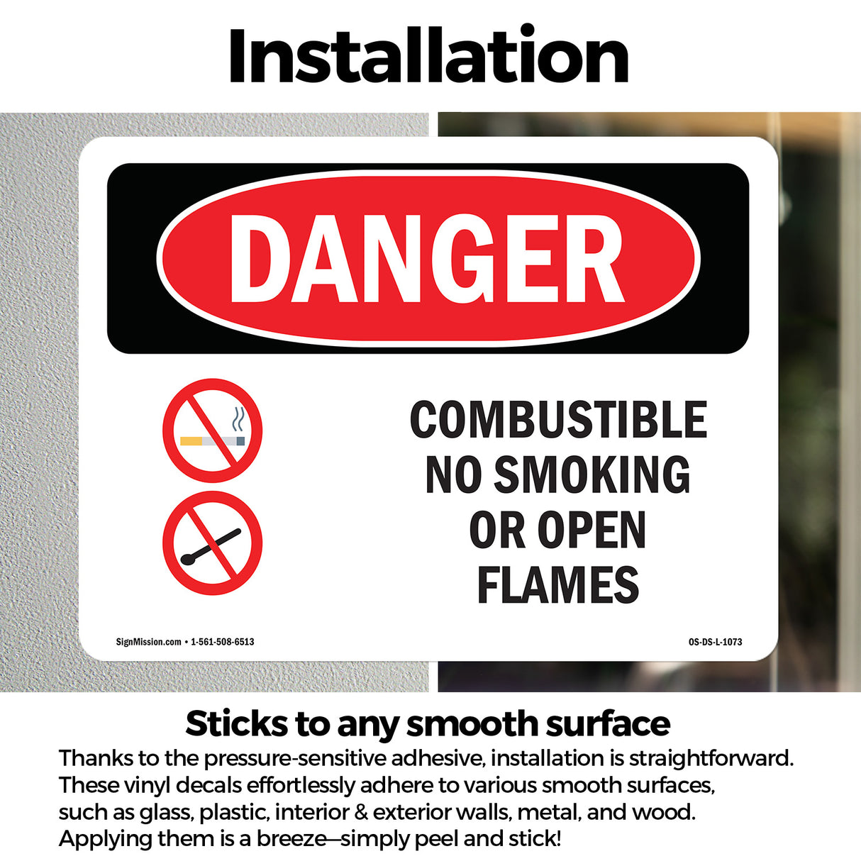 Combustible No Smoking Or Open Flames