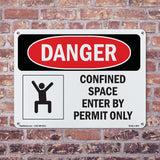 Confined Space Enter By Permit Only Spanish