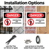 Construction Site No Trespassing