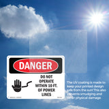 Do Not Operate Within 10 Ft. Of Power Lines