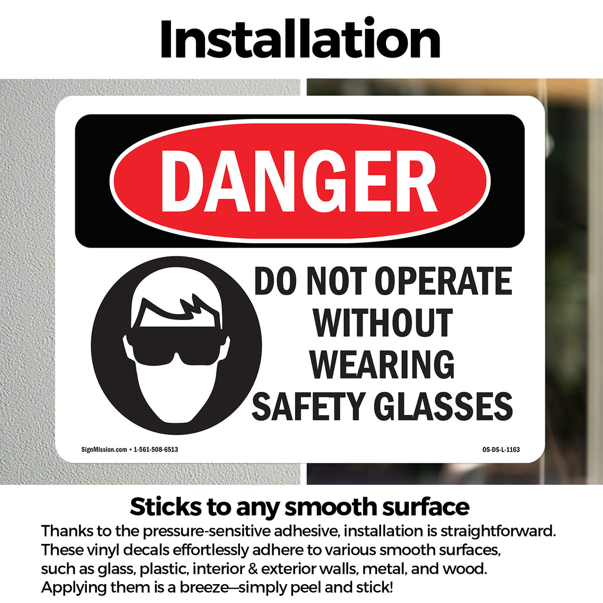 Do Not Operate Without Safety Glasses