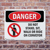Do Not Stand  Sit  Walk Or Ride On Conveyor